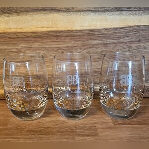 3 Baileys glasses with weighted base